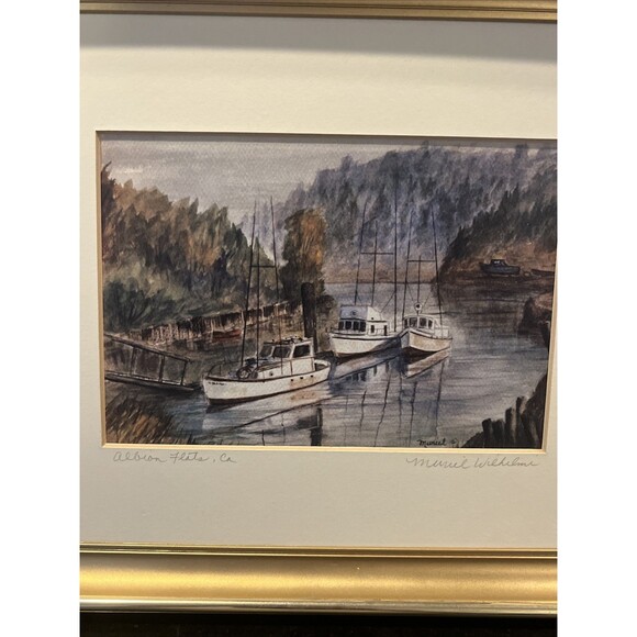 Muriel Louise Wilhelmi Artist “Albion Flats CA” Watercolor Lithograph Signed - Picture 2 of 12